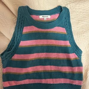 Madewell Colorful Striped Tank Top - Teal, Pink, and Brown